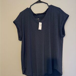 Maurices Dark Blue Short Sleeve V-Neck Tee